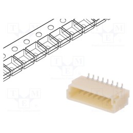 10 pcs : BM08B-SRSS-TB (LF)(SN) - Socket, wire-board, male, SH,SR, 1mm, PIN: 8, SMT, 50V, 1A, -25÷85°C