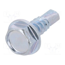 500 pcs : 1394746 - Screw, for metal, with flange, 4.8x16, Head: hexagonal, 8mm, zinc