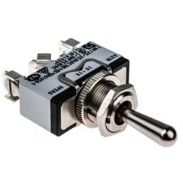 1 pcs - APEM Toggle Switch, Panel Mount, (On)-Off-(On), SPDT, Screw Terminal, 400V ac