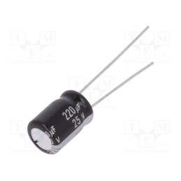 20 pcs : EEUEB1E221S - Capacitor: electrolytic, THT, 220uF, 25VDC, Ø8x11.5mm, Pitch: 3.5mm