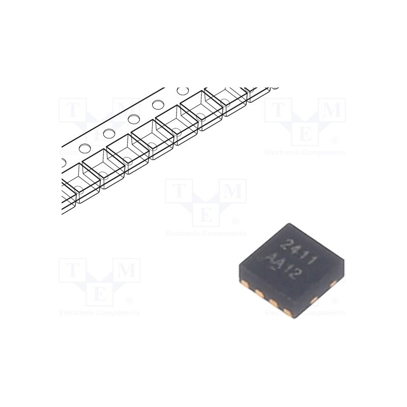 10 pcs : AON2411 - Transistor: P-MOSFET, unipolar, -12V, -15.5A, 3.2W, DFN2x2C