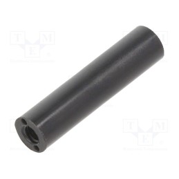 50 pcs : 185RDX25 - Spacer sleeve, cylindrical, polyamide, M3, L: 25mm, Øout: 6mm, black