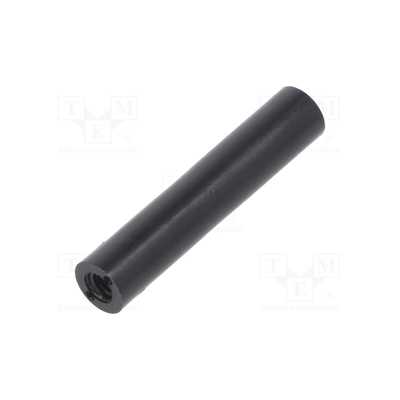 50 pcs : 185RDX30 - Spacer sleeve, cylindrical, polyamide, M3, L: 30mm, Øout: 6mm, black