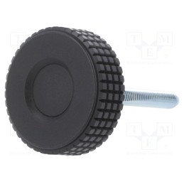 10 pcs : MBT.40 P-M6X40-C9 - Knob, Ø: 39.5mm, Ext.thread: M6, 40mm, H: 26.5mm, technopolymer PP