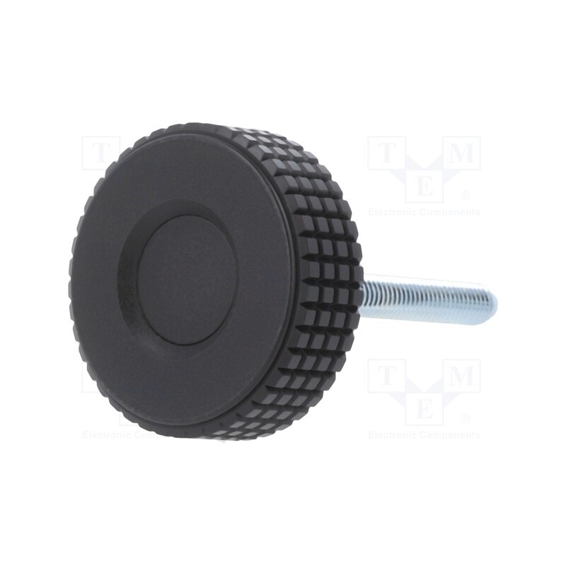 10 pcs : MBT.40 P-M6X40-C9 - Knob, Ø: 39.5mm, Ext.thread: M6, 40mm, H: 26.5mm, technopolymer PP
