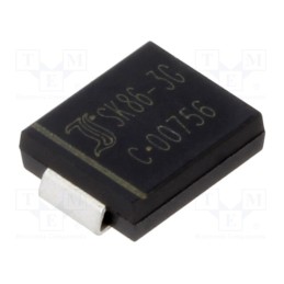 10 pcs : SK86-3G - Diode: Schottky rectifying, SMD, 60V, 8A, SMC,