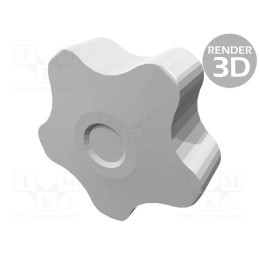 10 pcs : VCT.50 P-M12X20-C9 - Knob, Ø: 50mm, Ext.thread: M12, 20mm, H: 32mm, technopolymer PP