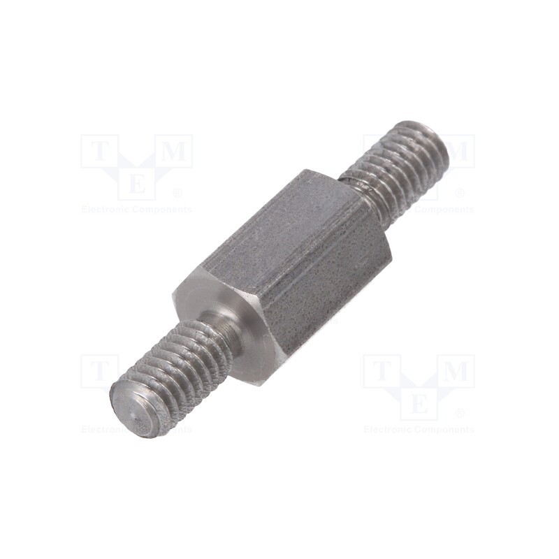 50 pcs : 446X10 - Screwed spacer sleeve, 10mm, Ext.thread: M4, hexagonal