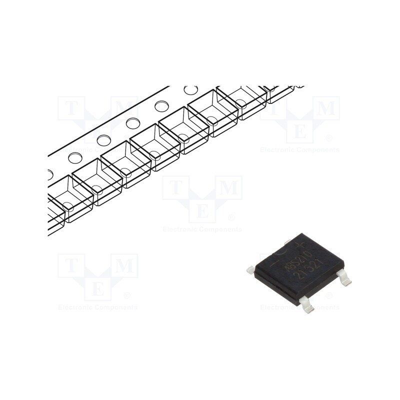 20 pcs : ABS210TR - Bridge rectifier: single-phase, Urmax: 1kV, If: 2A, Ifsm: 60A, ABS