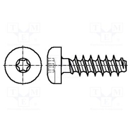 500 pcs : 3060271 - Screw, for plastic, 4x8, Head: cheese head, Torx® PLUS, 20IP, steel