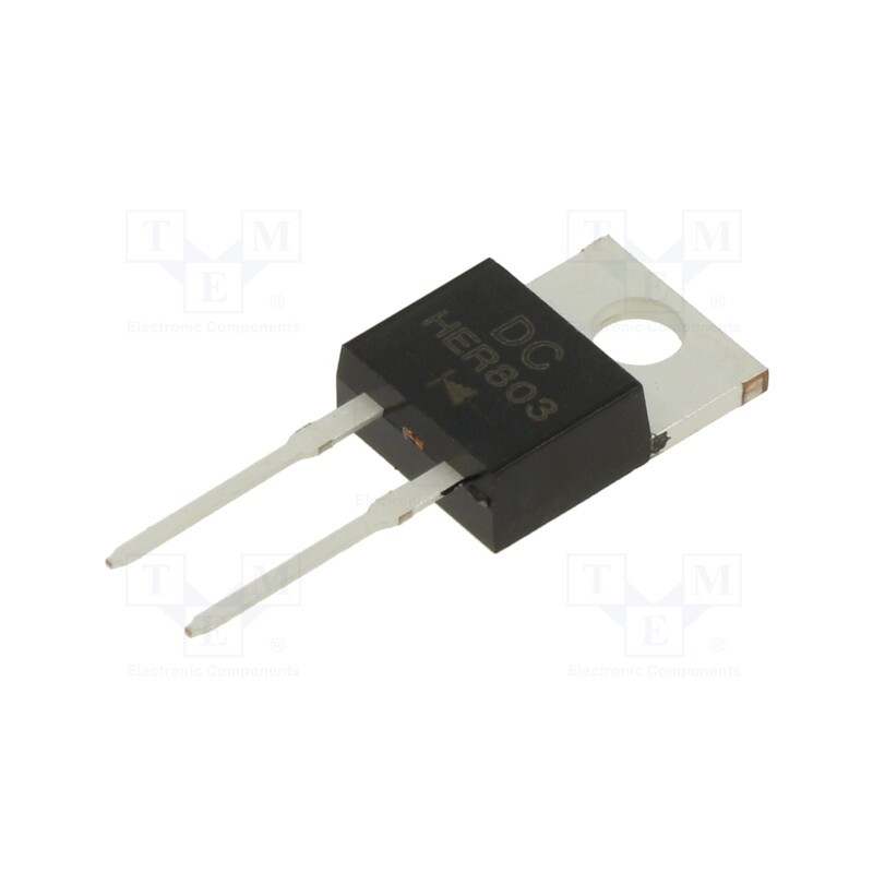 10 pcs : HER803 - Diode: rectifying, THT, 200V, 8A, , Ifsm: 150A, TO220A, Ufmax: 1V