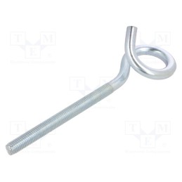 10 pcs : HOH12200 - Hook, ring, steel, zinc, 200mm