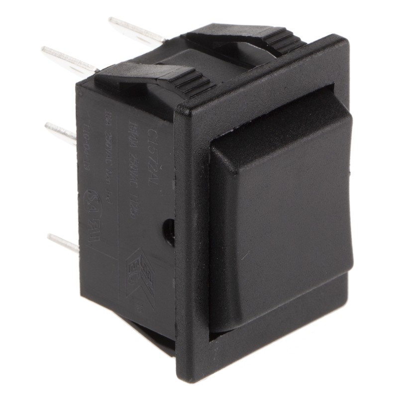 1 pcs - Arcolectric (Bulgin) Ltd DPDT, (On)-Off-(On) Rocker Switch Panel Mount