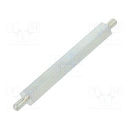 50 pcs : 427X60 - Screwed spacer sleeve, 60mm, Ext.thread: M4, hexagonal, steel