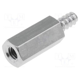 50 pcs : 214ST2.9X12 - Screwed spacer sleeve, 12mm, Int.thread: M3, Ext.thread: ST2,9