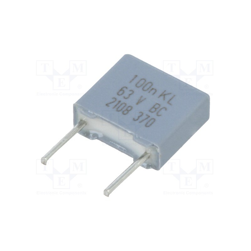 50 pcs : BFC237011104 - Capacitor: polyester, 100nF, 40VAC, 63VDC, 5mm, ±10%, 7.2x2.5x6.5mm