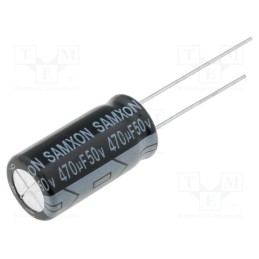50 pcs : KM 470U/50V - Capacitor: electrolytic, THT, 470uF, 50VDC, Ø10x20mm, Pitch: 5mm