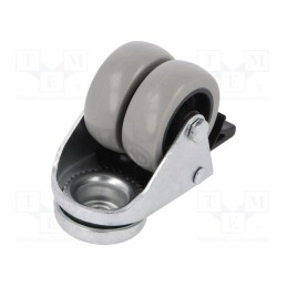 10 pcs : KMDA-PPU 50S-HC - Transport wheel, Ø: 50mm, W: 36mm, H: 71mm, twin wheels, 100kg, PPU