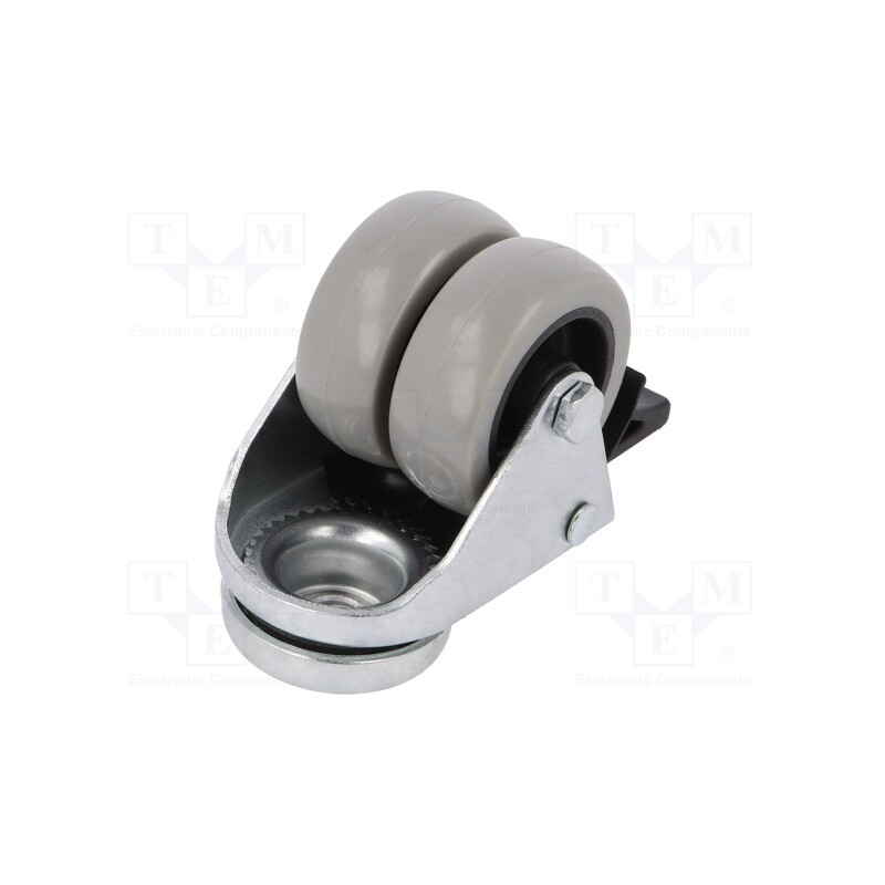 10 pcs : KMDA-PPU 50S-HC - Transport wheel, Ø: 50mm, W: 36mm, H: 71mm, twin wheels, 100kg, PPU