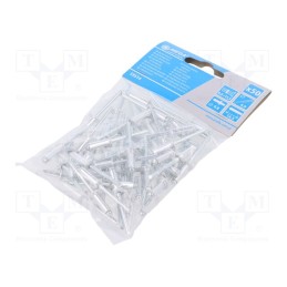 20 pcg : 59514 - Rivet, aluminium, Rivet diam: 4.8mm, L.rivet: 14mm, 50pcs.
