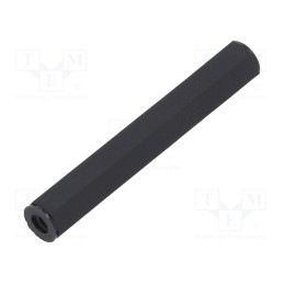 50 pcs : 187X55 - Screwed spacer sleeve, hexagonal, polyamide, M4, L: 55mm, black