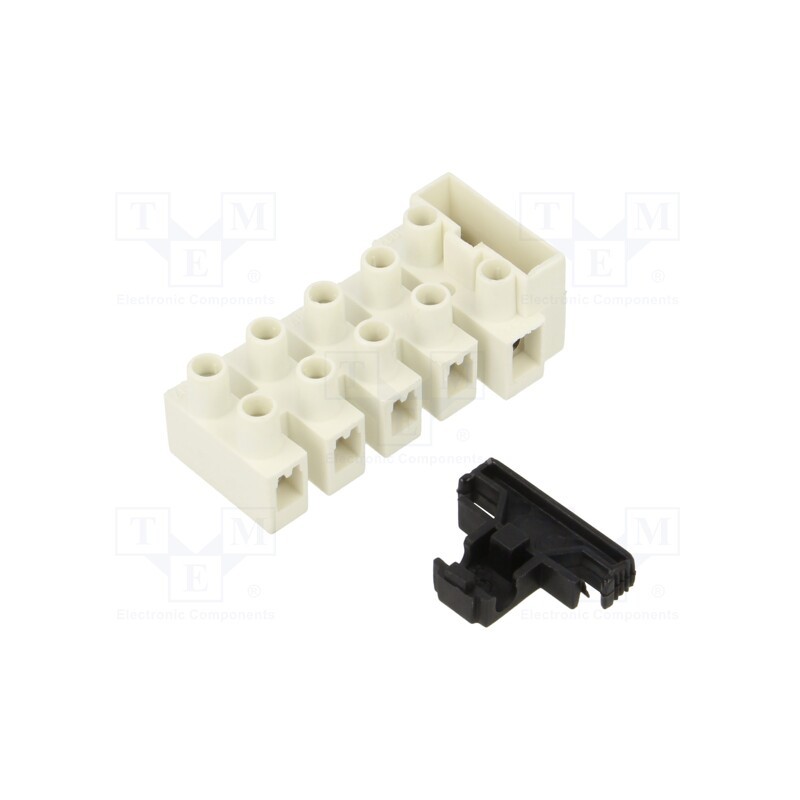 10 pcs : BM975 - Terminal block, screw terminal, 2.5mm2, 450V, ways: 5, white