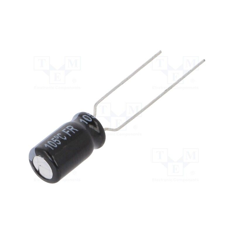 50 pcs : EEUFR0J331B - Capacitor: electrolytic, low ESR, THT, 330uF, 6.3VDC, Ø6x11.2mm