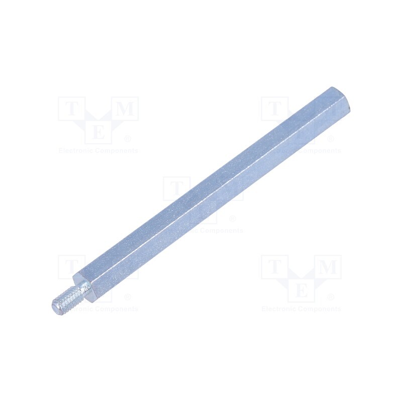 50 pcs : 226X75 - Screwed spacer sleeve, 75mm, Int.thread: M4, Ext.thread: M4, steel