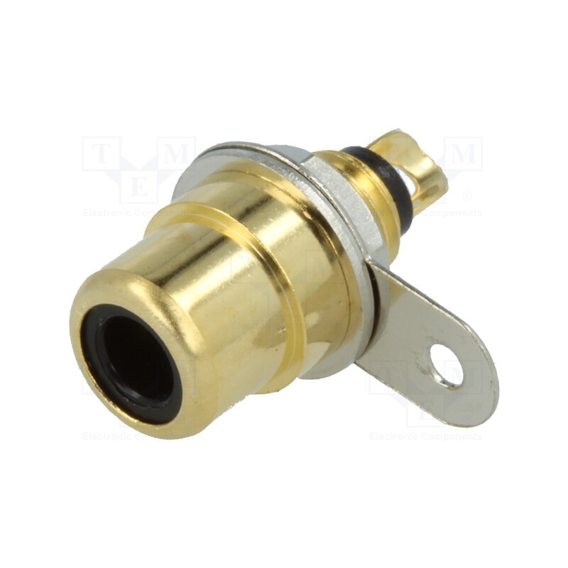 10 pcs : BTO 1 V SCHWARZ - Socket, RCA, female, straight, soldering, gold-plated