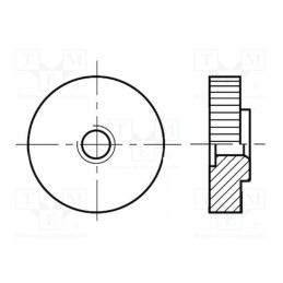 100 pcs : 1350390 - Nut, round,knurled, M4, 0.7, polyamide, BN 5934