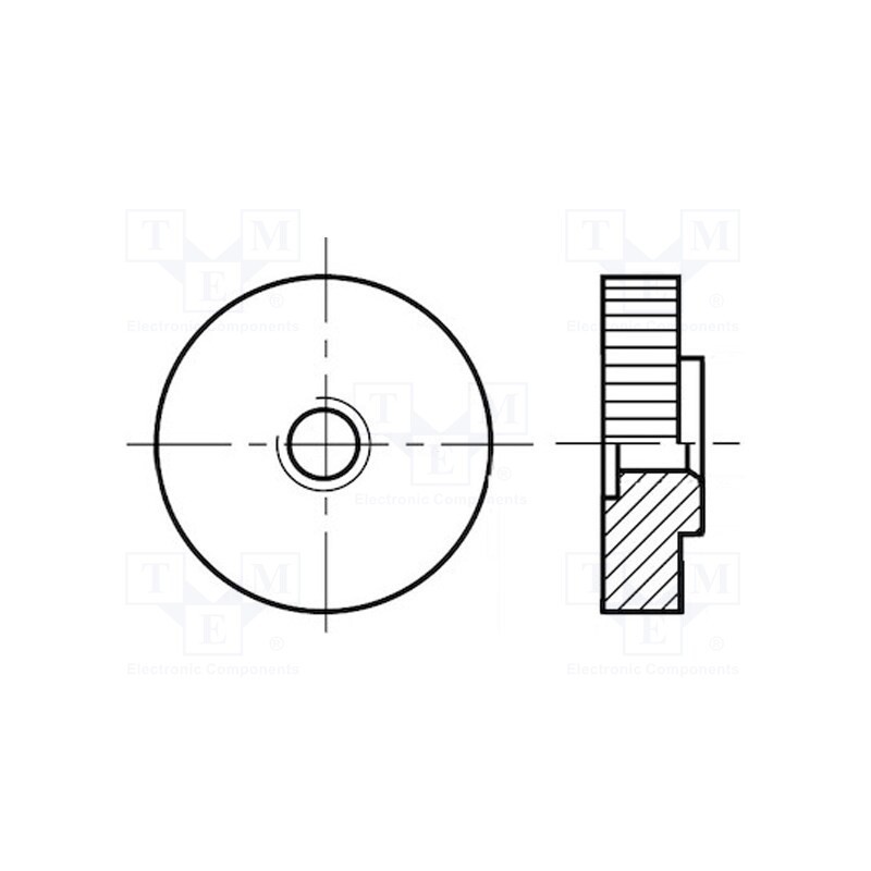 100 pcs : 1350390 - Nut, round,knurled, M4, 0.7, polyamide, BN 5934