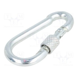 50 pcs : KSZ.5.50 - Carabiner, steel, for rope, L: 50mm, zinc, 5mm, with protection