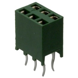 200 pcs - TE Connectivity AMPMODU HV100 Series Straight Through Hole Mount PCB Socket, 6-Contact, 2-Row, 2.54mm Pitch, Solder
