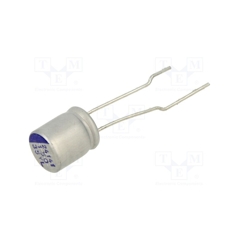10 pcs : YL1V157M0809MPF - Capacitor: hybrid, THT, -55÷125°C, Body dim: Ø8x9.5mm, 150uF, 35VDC