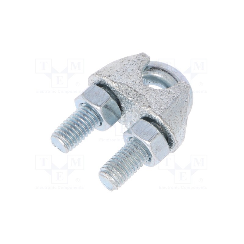 50 pcs : ZL10 - Rope clamp wire, steel, for rope, Ørope: 10mm, zinc, DIN 741