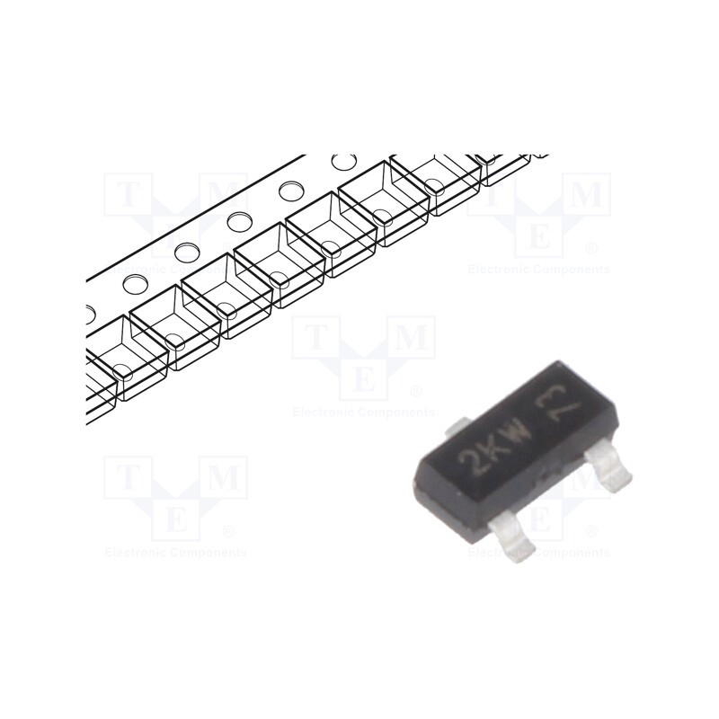 20 pcs : BAT754,215 - Diode: Schottky rectifying, SMD, 30V, 0.2A, SOT23,