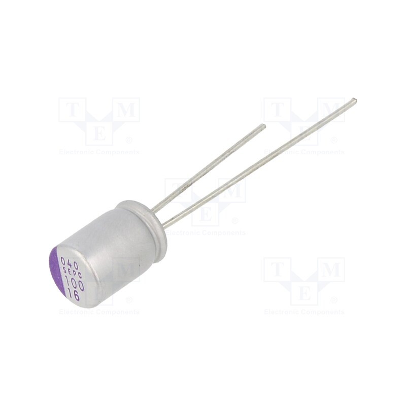 10 pcs : 16SEPC100MW - Capacitor: polymer, 100uF, 16VDC, SEPC, THT, ±20%, -55÷105°C, OS-CON