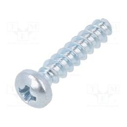 500 pcs : B30X14/BN13577 - Screw, for plastic, 3x14, Head: button, Phillips, PH1, steel, zinc