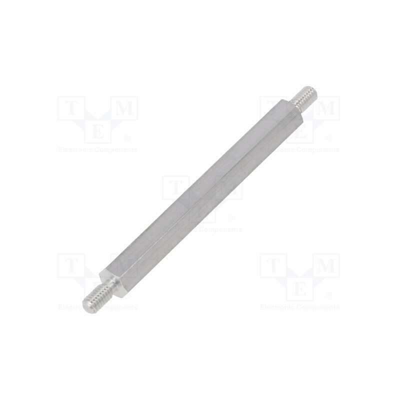 50 pcs : 436X60 - Screwed spacer sleeve, 60mm, Ext.thread: M4, hexagonal, aluminium