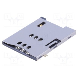 10 pcs : C0662-06CGBR00R - Connector: for cards, SIM, push-push, SMT, gold-plated, PIN: 6