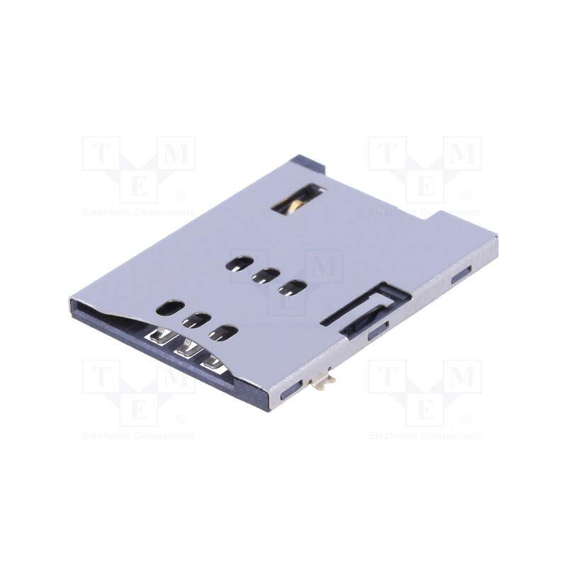 10 pcs : C0662-06CGBR00R - Connector: for cards, SIM, push-push, SMT, gold-plated, PIN: 6
