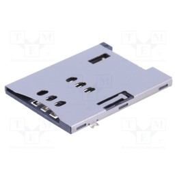 10 pcs : C0662-06YGBR00R - Connector: for cards, SIM, push-push,with peg, SMT, gold-plated