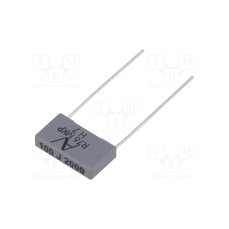 20 pcs : R76UI01004040J - Capacitor: polypropylene, 100pF, 18x4x10mm, THT, ±5%, 15mm, 2kVDC