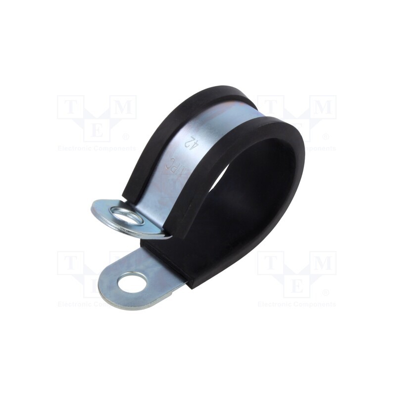 10 pcs : LKD14225 - Fixing clamp, ØBundle : 42mm, W: 25mm, steel, Cover material: EPDM