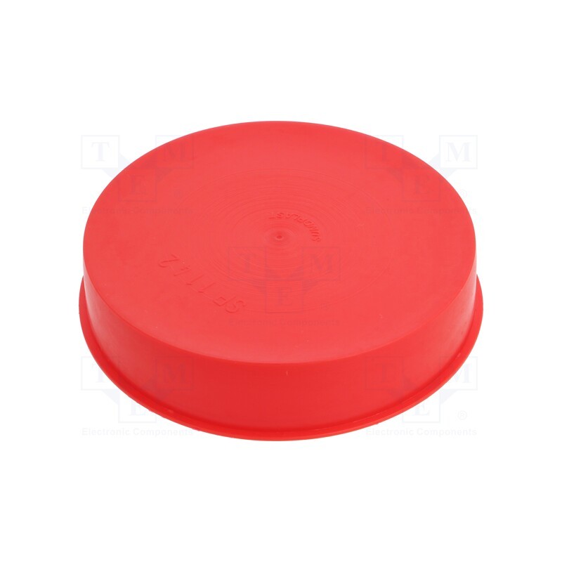 50 pcs : 15370 -AS - Plugs, Body: red, Out.diam: 119.9mm, H: 28.9mm, Mat: LDPE, push-in