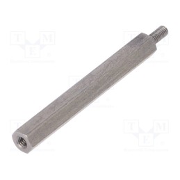 50 pcs : 242X40 - Screwed spacer sleeve, 40mm, Int.thread: M2,5, Ext.thread: M2,5
