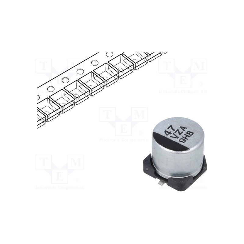 10 pcs : EEHZA1V470P - Capacitor: hybrid, 47uF, 35VDC, ESR: 60mΩ, ZA, SMD, ±20%, -55÷105°C
