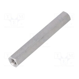 50 pcs : 138X55 - Screwed spacer sleeve, 55mm, Int.thread: M5, hexagonal, aluminium
