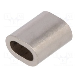 50 pcs : TZ-4 - Ferrule, copper, for rope, Ørope: 4mm, L: 14mm, nickel