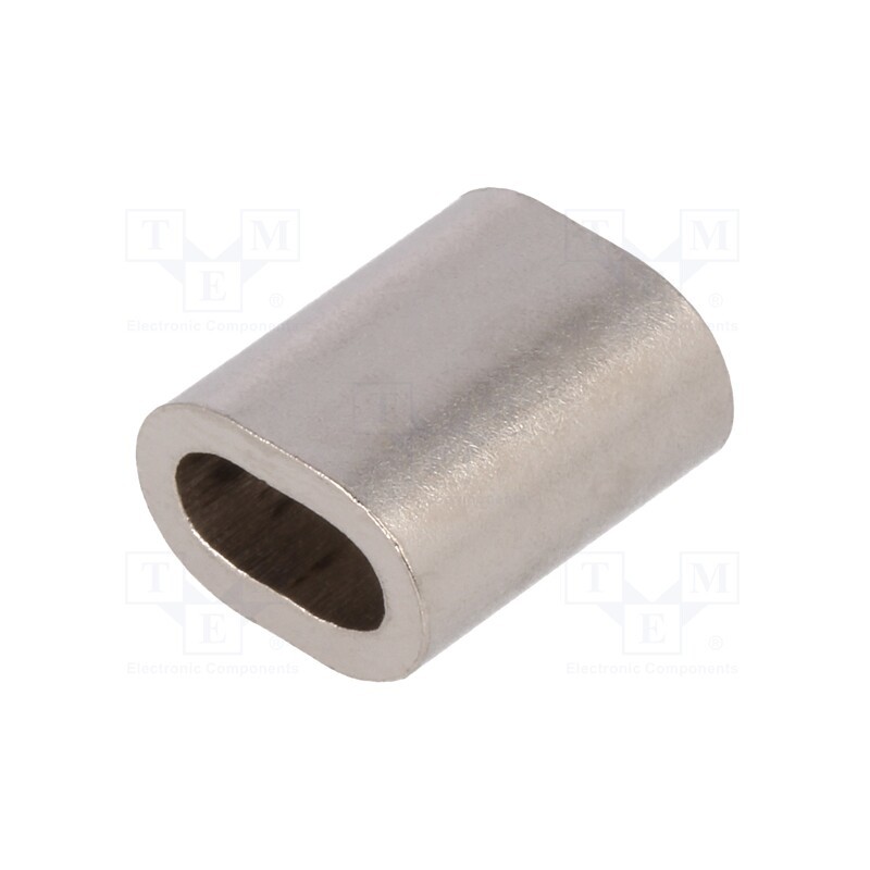 50 pcs : TZ-4 - Ferrule, copper, for rope, Ørope: 4mm, L: 14mm, nickel